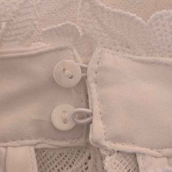 Zara Basic Women's Lace & Pearl Trim Sleeveless Blouse White Size Medium - Picture 7 of 10